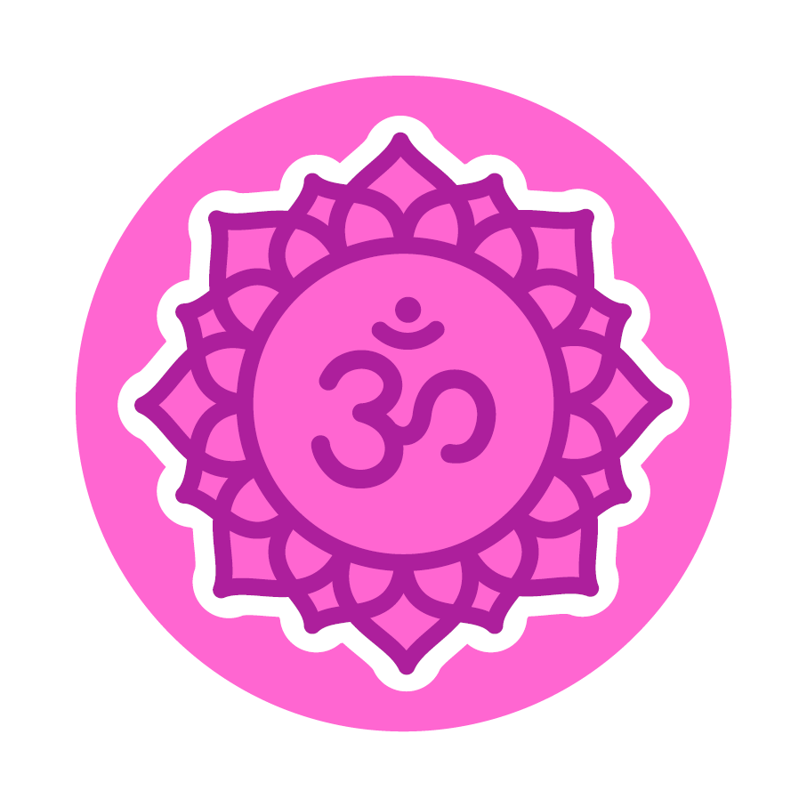 Lotus mit Om-Symbol in Pink